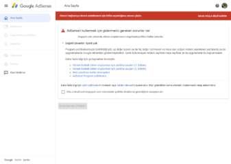 Adsense başvuruyu iptal edip tekrar başvurmak